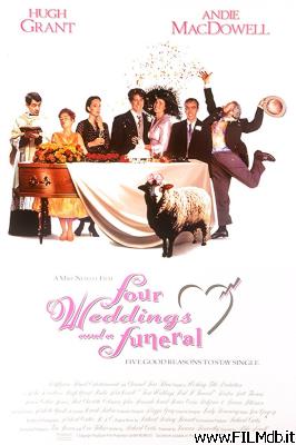 Cartel de la pelicula Four Weddings and a Funeral