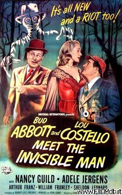 Cartel de la pelicula Abbott y Costello contra el hombre invisible