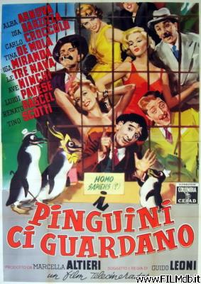 Cartel de la pelicula I pinguini ci guardano