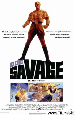Locandina del film doc savage, l'uomo di bronzo